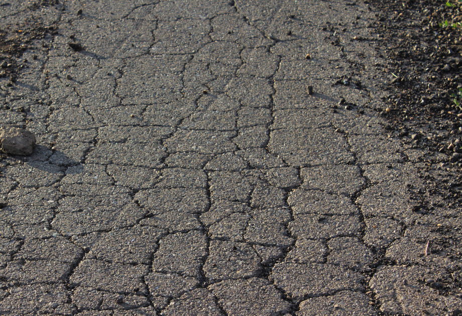 Crumbling asphalt
